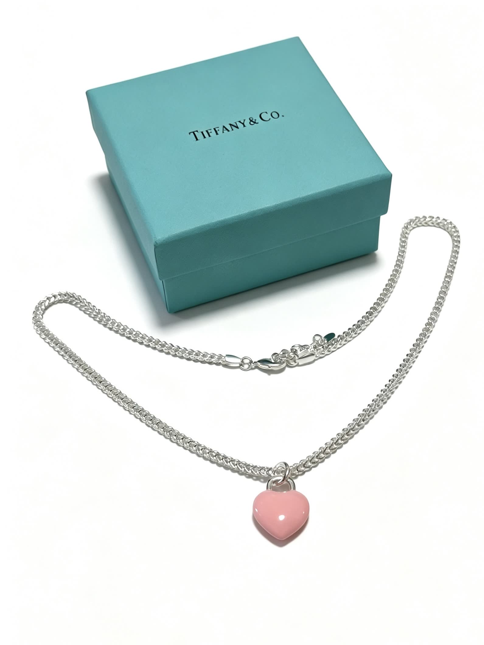 Tiffany & Co. Pink Heart Pendant Necklace